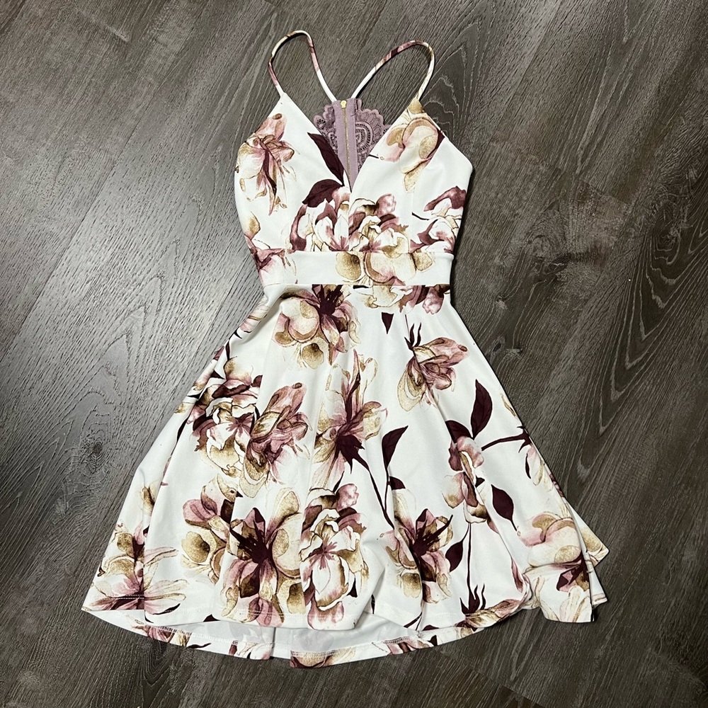 Floral formal homecoming dress